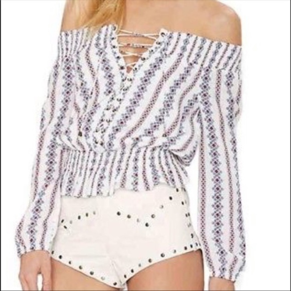 Off the shoulder boho light weight top
